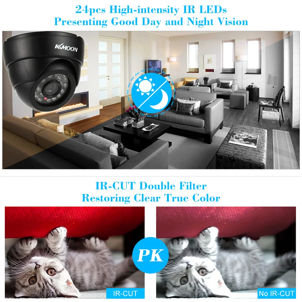 KKmoon HD 1200TVL Surveillance Camera Security Protection