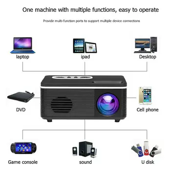 

S361 Mini HD Multimedia LCD LED Video Projector 1080P HDMI USB TF For HDTV, DVD, Projector, Home Theater Systems