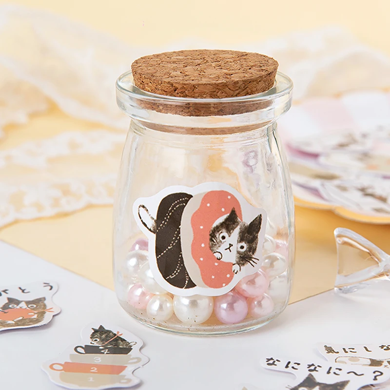 Мохамм 45 листов Kawaii мультфильм милый черный Кот Васи Маскировочная наклейка Скрапбукинг Девушка школьные принадлежности канцелярские принадлежности