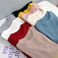 

Winter clothes Knitted woman sweaters Pullovers spring Autumn Basic women's jumper Slim women's sweater cheap pull long sleeve