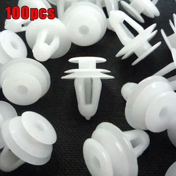 

9mm Fixed clip Car Bumper Fender For Toyota Honda White Plastic Rivet Retainer