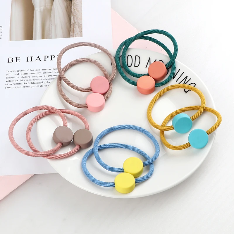 Girl Hair Band Round Shape Headband for Women Colorful Cute Rubber