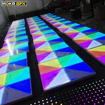 Kopen 48 vierkante meter 1M * 1M DMX LED dancing floor RGB led dj licht floor led licht podium effect wedding dance floor