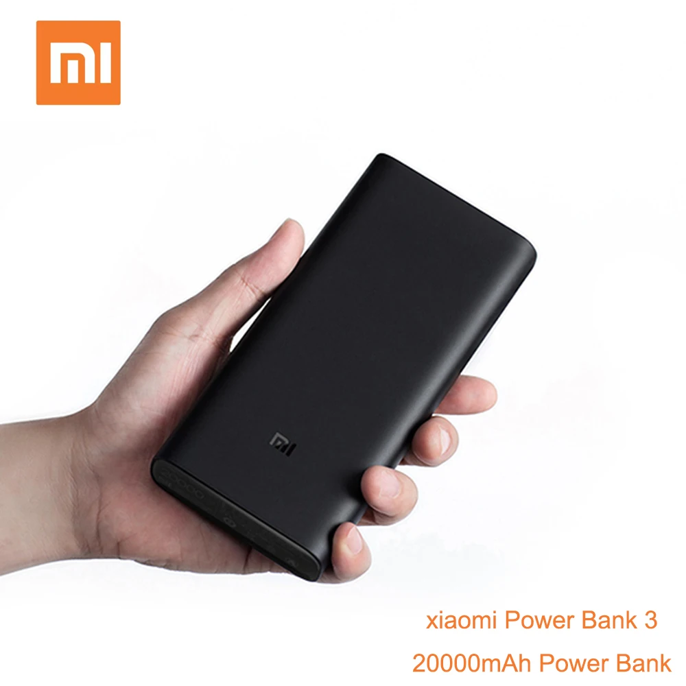 Xiaomi banco de potencia 3 20000mAh mi Powerbank PLM07ZM USB-C 45W portátil cargador Dual USB Power