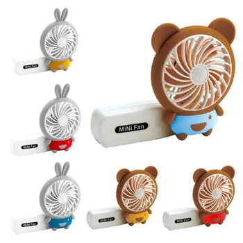 

Cute Rabbit Bear Pattern Mini Portable Fan USB Charging Foldable Cooling Fan Air Cooler