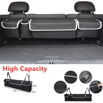 

High Capacity Car Trunk Organizer Adjustable Backseat Storage Bag Multi-use Oxford Automobile Seat Back Organizers interior
