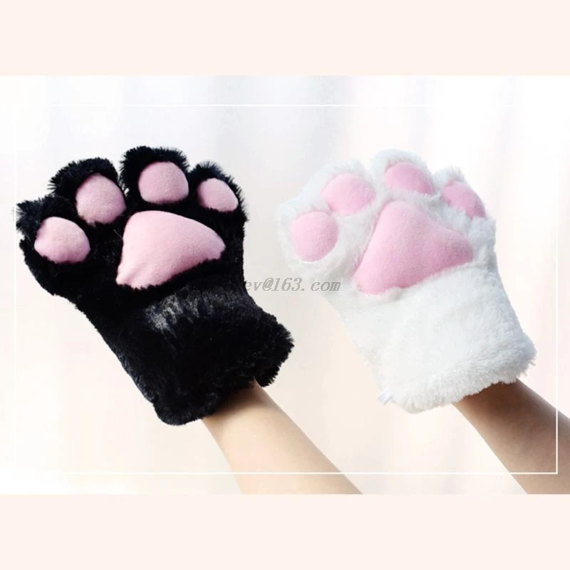 Game Cosplay Props Costume Headband Disco Hip Hop Costume Set Women Lady Cat Kitty Maid Cosplay Costume Set Plush Ear Bell Headband Bowknot Collar Choker Tail Paws Gloves Anime Props