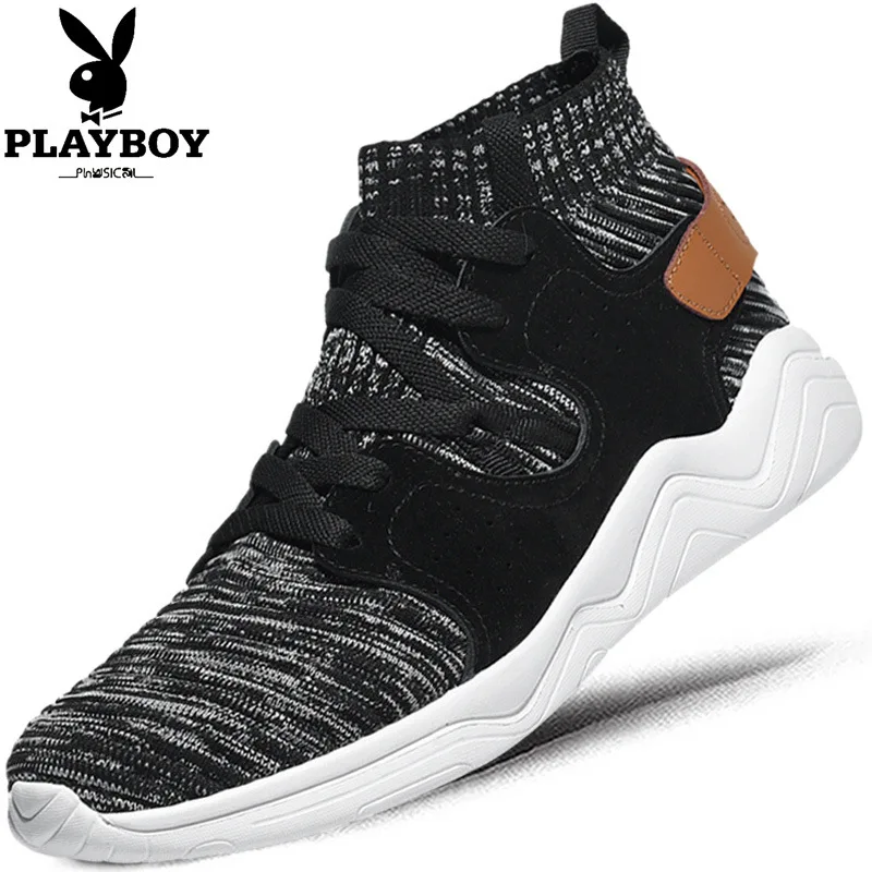 

PLAYBOY MEN'S SHOES Spring New Style High Shoes Men Korean-style Trend Youth Students Casual Sports Shoe Men's