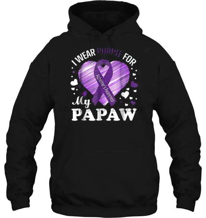 Мужская толстовка с капюшоном I Wear фиолетового цвета для My Papaw Alzheimer, женская уличная одежда
