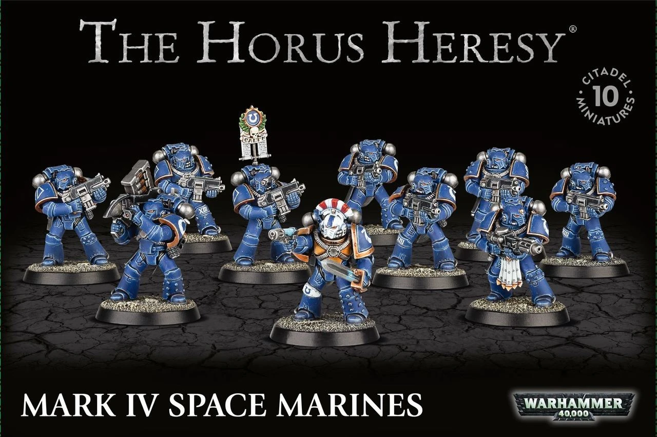 

MKLV space marines squad from betrayal at calth(comes with a afree set of fw legion heads as the original was missing one helmet
