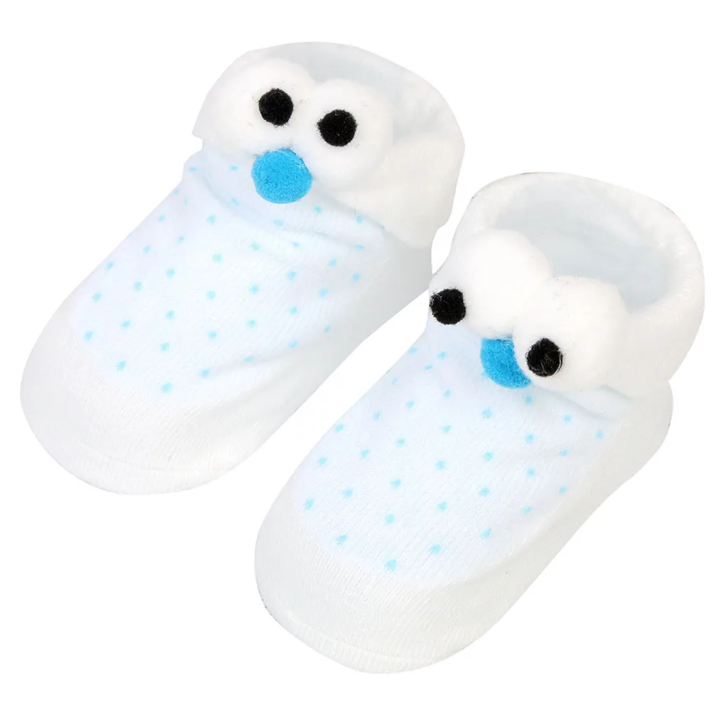 Повседневные милые носки для малышей; носки-тапочки с рисунком глаз для маленьких мальчиков и девочек; нескользящие носки для малышей; детские носки