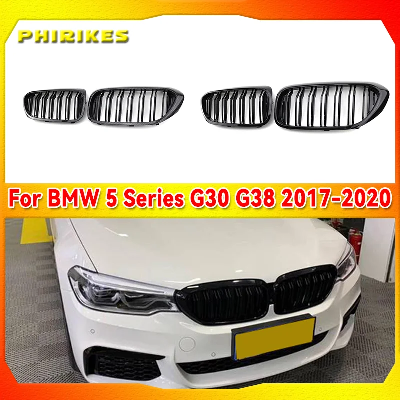 

Решетка радиатора переднего бампера для BMW G30 G31 G38 5 Series 525I 530I 540I 550I с M-Performance, черная, двухлинейная, Gr