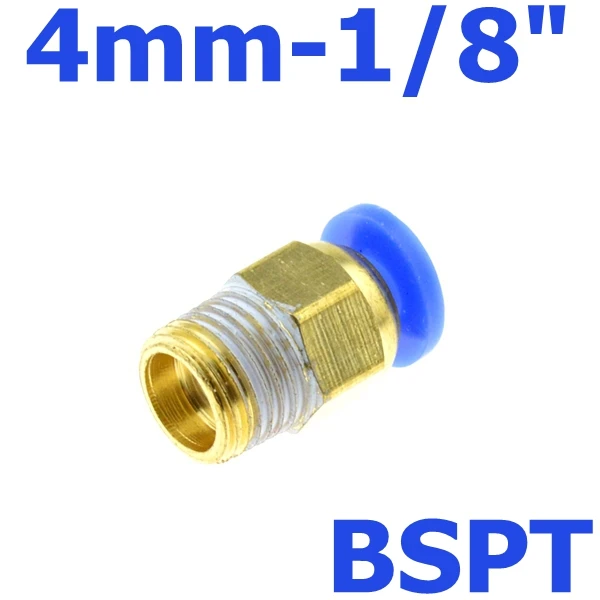 PC4-01 10 мм 8 мм 12 мм 6 мм 4 мм Воздушный пневматический шланг трубка 1/" BSP 1/2" 1/" 3/8" мужской резьба соединитель воздушной трубы быстрая муфта латунный фитинг - Цвет: PC4-01