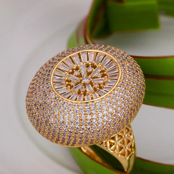 

TIRIM Ring Ball Shape Cubic Zirconia Finger Ring For Women Gorgeous Chunky Fashion Jewelry Big Rings Wedding Party Womens Jewelr