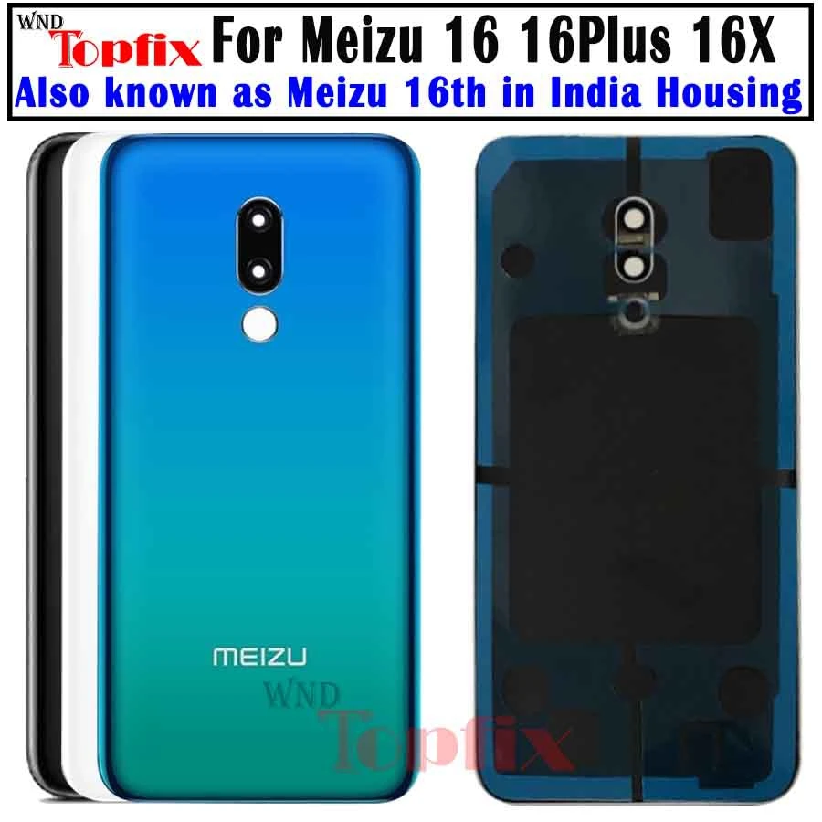 Чехол для meizu 16 16th Задняя стеклянная крышка корпуса сменная Крышка батарейного