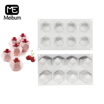 

Meibum 8 Cavity Diamond Polygonal French Dessert Mousse Pastry Tray Silicone Cake Mold Candle Mould Muffin Cupcake Baking Tools