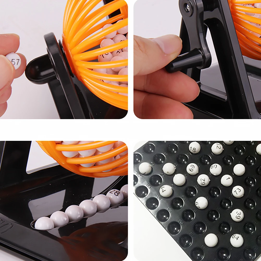 Bingo Game Console Simulative Lottery Machine Mini Creative Children Educational Toys Home Bingo Machine for Party Games Props