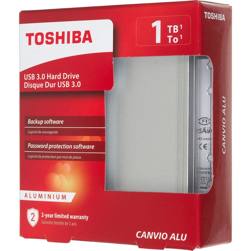 Жесткий диск Toshiba USB 3.0 1Tb HDTH310ES3AB Canvio Alu 2.5" серебристый