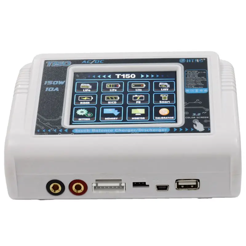 

FFYY-Htrc T150 Ac/Dc 150W 10A Press Screen Rc Balance Smart Charger Discharger For Lipo Lihv Life Lilon Nicd Nimh Pb Battery, Eu