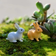 Миниатюрные фигурки «сделай сам» в виде кролика, искусственные животные, рождественские украшения для дома, сказочные миниатюрные фигурки для сада, мини-украшения для автомобиля