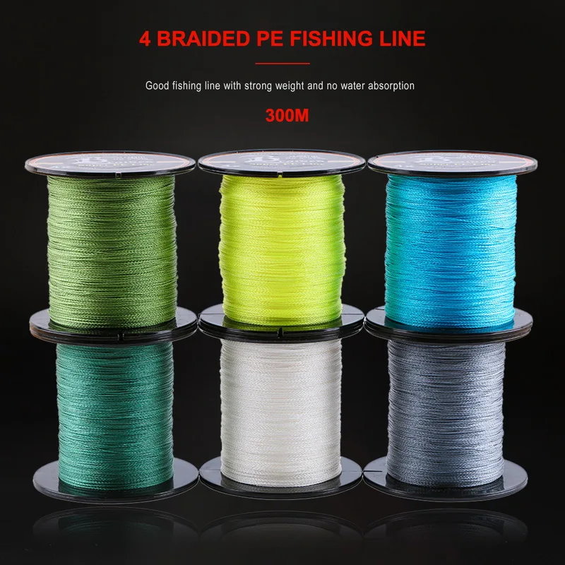 

300M Fishing Line 4 Strands Braided Fishing Line High Endurance 6 Colors Super PE Line Size 0.4-8 Outdoor Sports Fishing Line