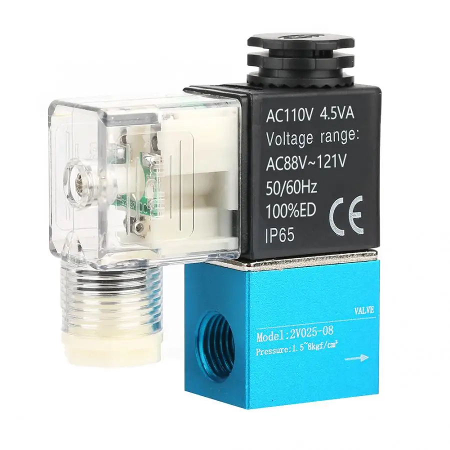Электромагнитный клапан 2V025-08 G1/" двухпозиционный двухсторонний электромагнитный клапан 12 В/24 В/110 В/220 В