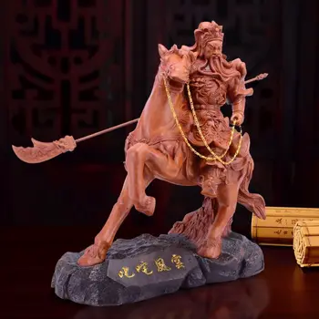 

Large sculpture statue of Guan Gong on horseback, resin mythical figure, modern art sculpture,home decoration, business gift