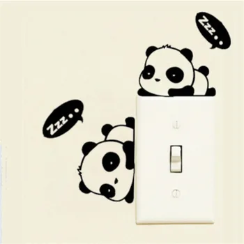 

Cartoon PVC Wall Sticker Cute Panda Switch Sticker For Kids Room Home Decor DIY Wall Stickers Home Decoration Bedroom Parlor