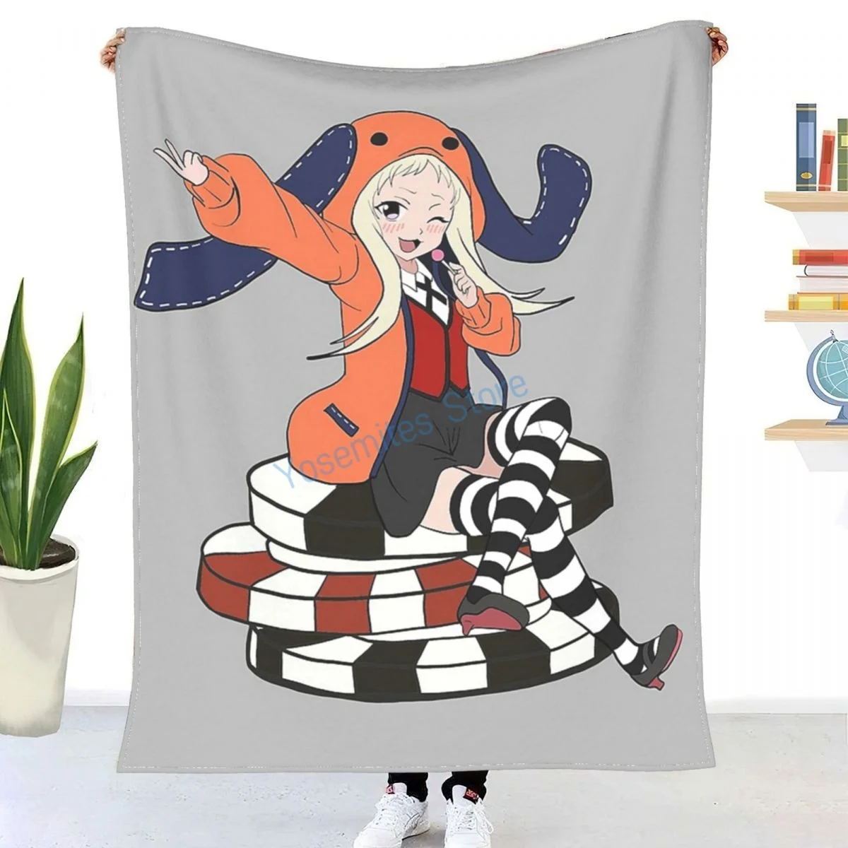 

Kakegurui - Runa Yomozuki Throw Blanket Winter flannel bedspreads, bed sheets, blankets on cars and sofas, sofa covers
