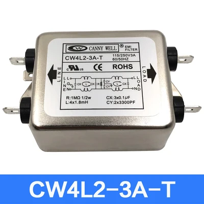 

Hottest Taiwan CANNYW Power Supply EMI Filter CW4L2 10A 20A T Enhanced Single Phase 220V AC Bipolar Filtering