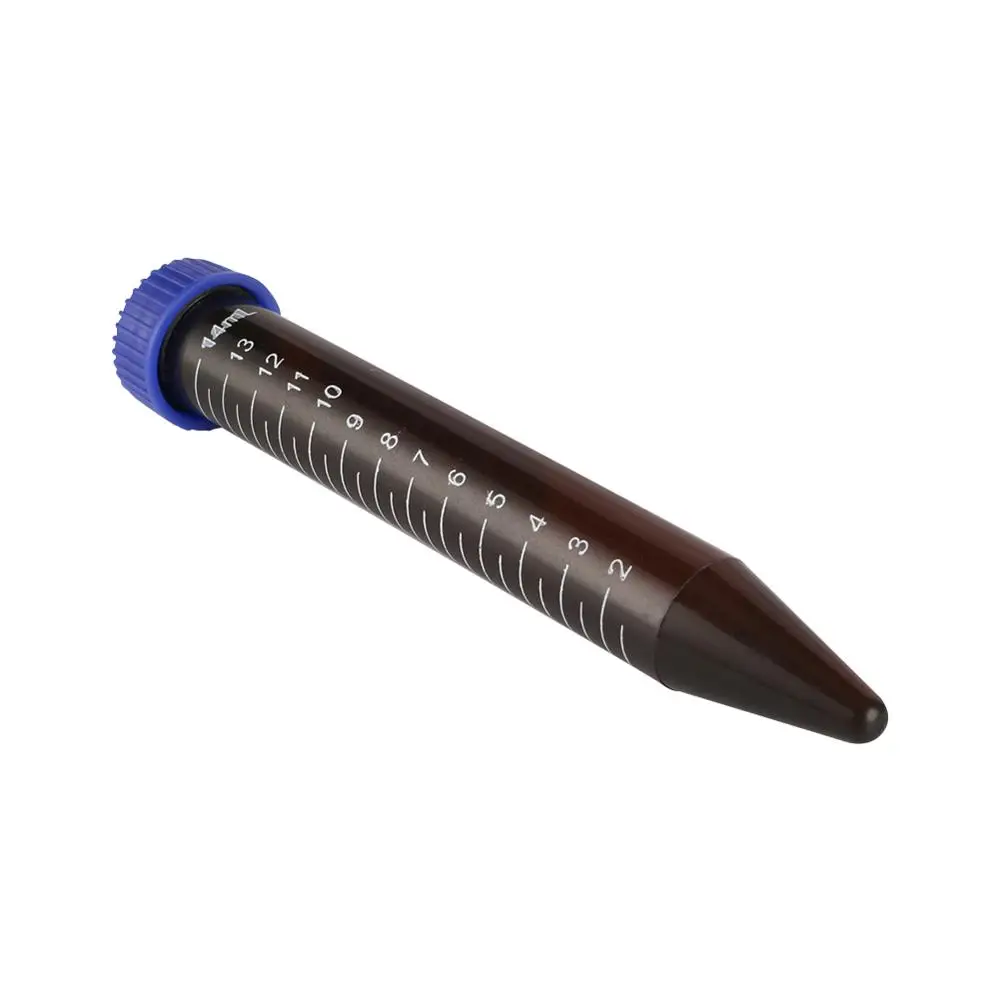 15ml Plastic Brown Screw Cap Cone Bottom Centrifuge Test Tube with Scale Line Laboratory Analysis Sample Vial Cotainer 10Pcs plastic test tubes centrifuge tube
