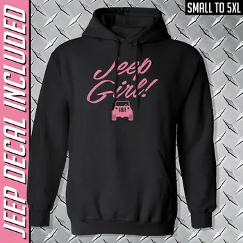 

Jeep Girl Hoodie / Small to 5X / Black Pullover Sweatshirt / 4X4 / Off Road winter summer coat streetwear gym jogger hoodies