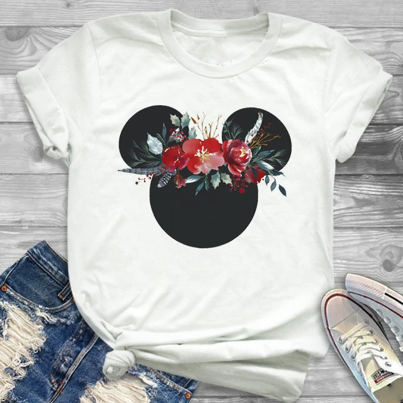 2019-Women-Leopard-Printed-Graphic-Flower-Fashion-Minnie-T-Shirt-Mouse-Micky-Ear-Shirt-Tumblr-Tee (1)