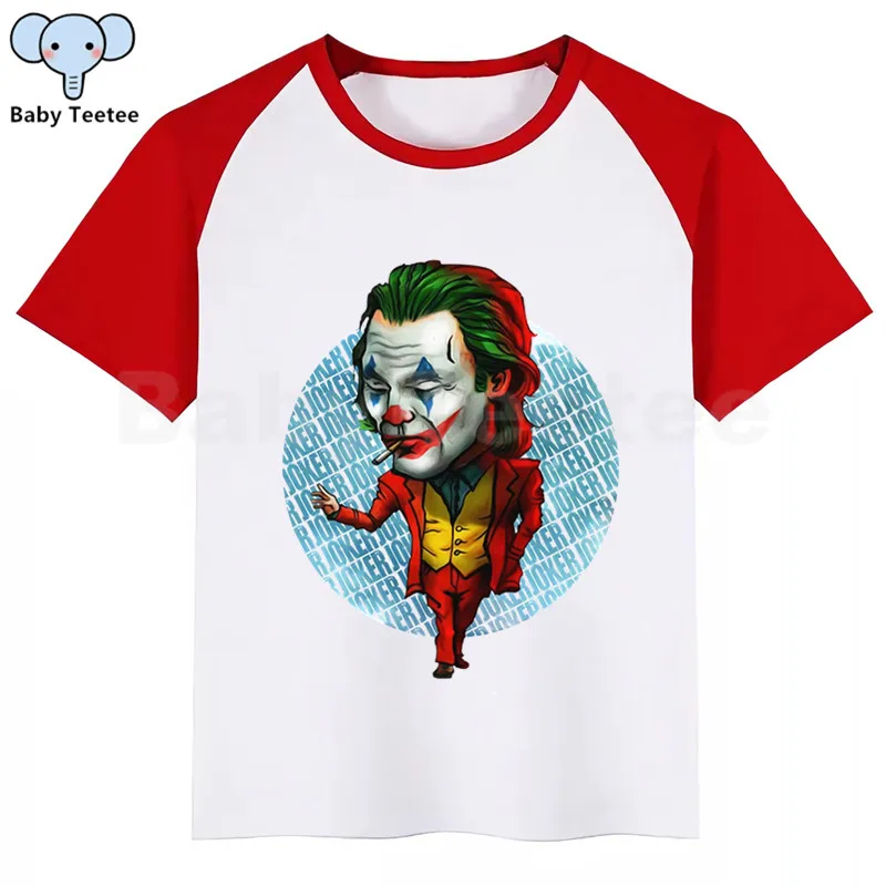 Joker Joaquin Phoenix New Kids Girls Boys Summer Casual Tshirt Printed Children Clothes Tops Cute Kids Baby Short Sleeve T-shirt - Цвет: RedA