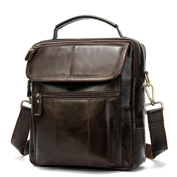 

Classic Men's Shoulder Bag Genuine Leather Briefcase Business Handbag Retro Cowhide Dull Polish Storage Bag Supply