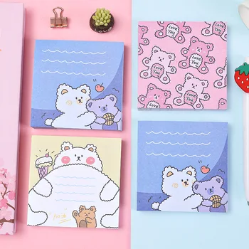 

Cute Cartoon Bear Memo Pad Can Tear The Portable Message Memo Pad Kawaii Memo Sheets Post It Sticky Notes Creative Stationery