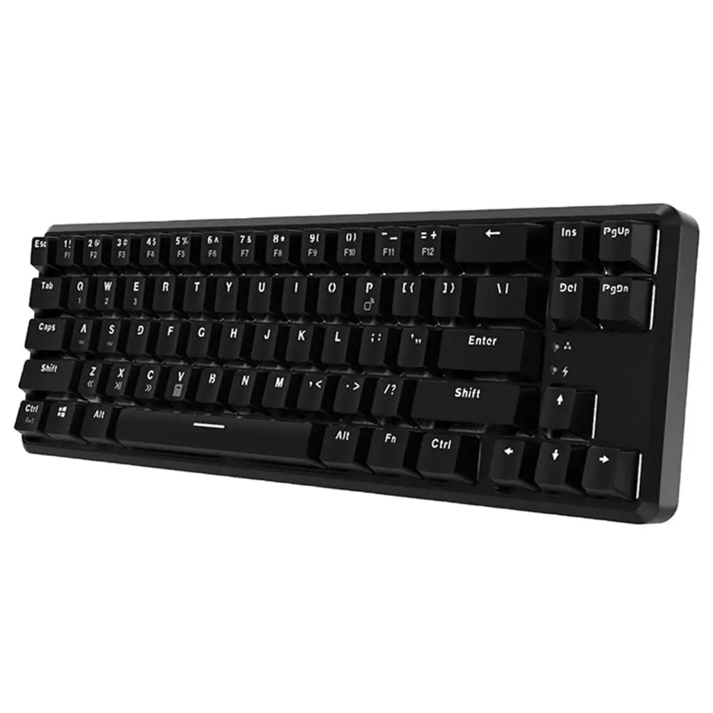 Ajazz K680T Gaming Mechanical Keyboard, Wireless Bluetooth/USB Wired Dual Modes, Compact 68 Keys White Backlit Aluminum Frame