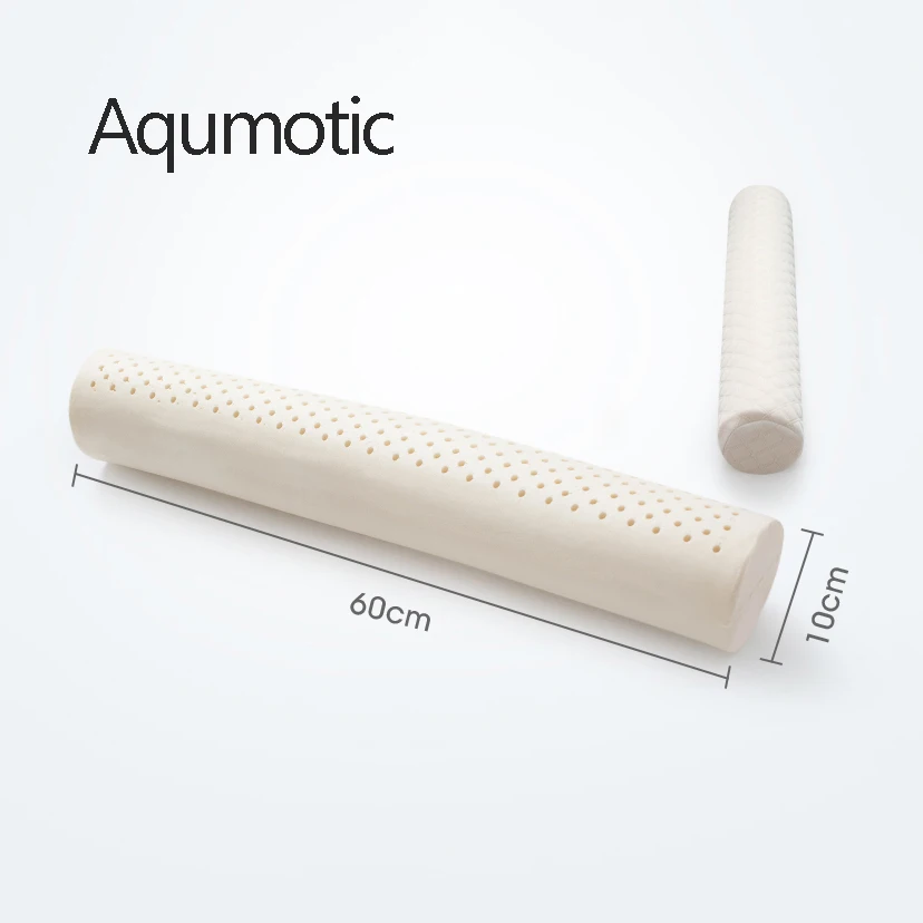 Aqumotic Latex Long Round Pillow with Pillowcase 60cm Repair Cervical Pillow Neck Nursing Comfortable Soft Home Bed Tool 2