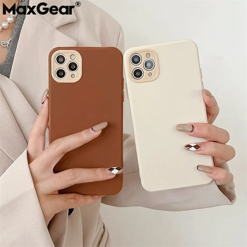 Жидкий Мягкий силиконовый чехол карамельного цвета для iPhone 13 12 Mini 11 Pro XS Max X XR 7 8 Plus