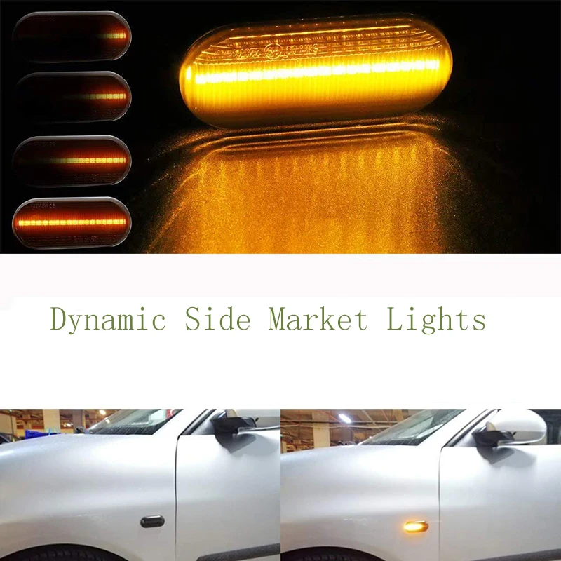 

2Pcs Amber LED Turn Signal Light Dynamic Side Marker For Ford C-Max Fiesta Focus MK2 Fusion Galaxy