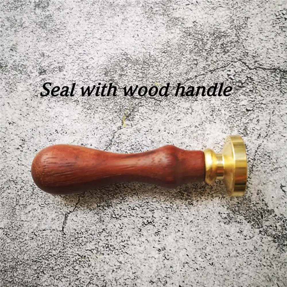 Seal with woodhandle Индивидуальный Логотип, индивидуальное изображение, на заказ, арабское имя, иностранный язык, ретро, дерево, печать, воск, печать, штамп, Свадебное приглашение - Цвет: Seal with woodhandle