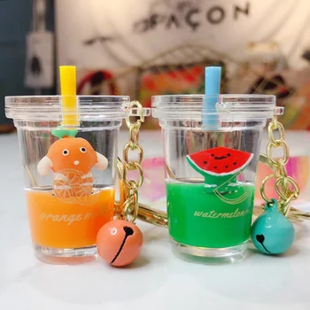 

1Pcs Creative Acrylic Keychain Beer Summer juice Drink Bottle Keyring Bag Pendant Jewelry Gift Resin Key Chain Women Girl Gift