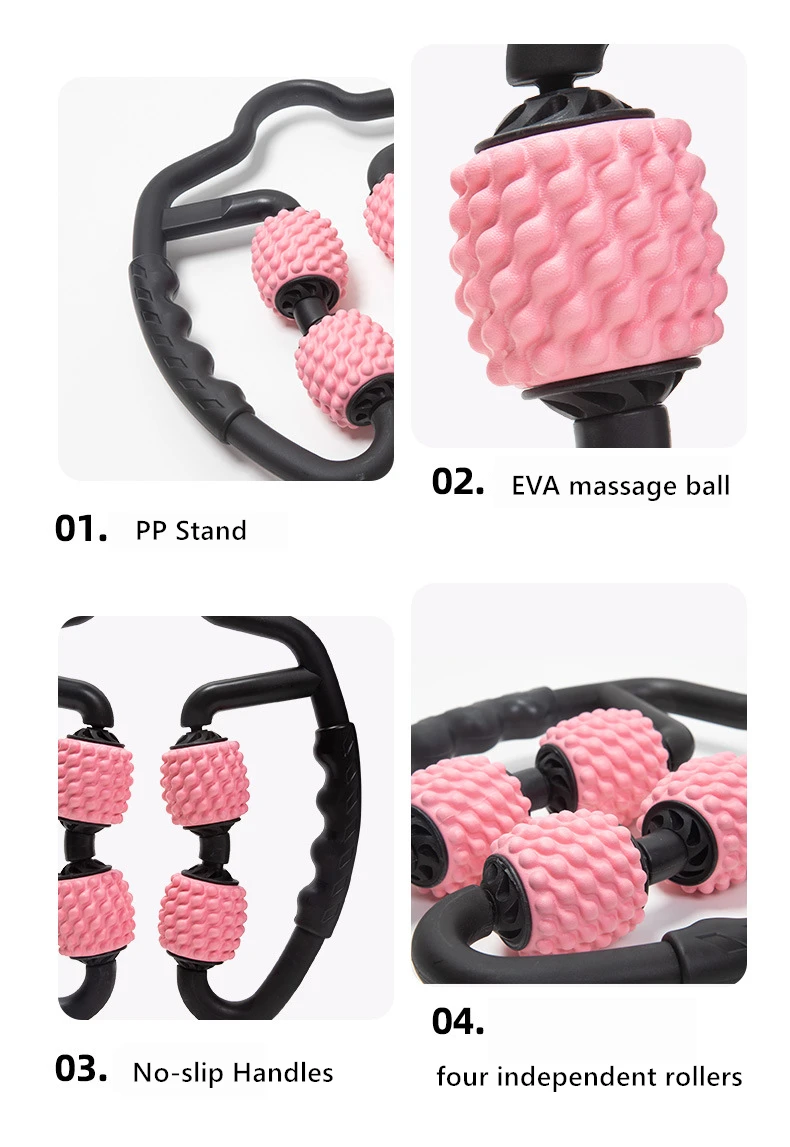 Fitness Ball Hand Arm and Leg Roller Massage Stick Pressure Trigger Point Massage Tool Deep Tissue Massager