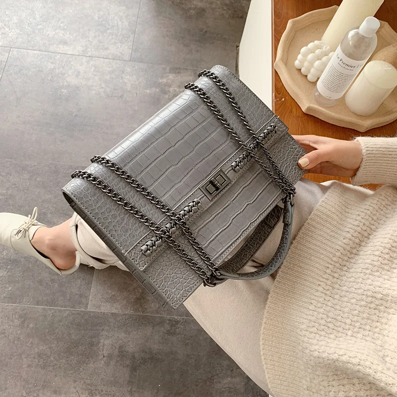 Bolsa Mujer, сумки для женщин, роскошные сумки, женские сумки, дизайнерские, крокодиловый узор, кожа, сумка через плечо, сумка-мессенджер