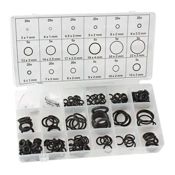 

225pc Rubber O Ring Gasket Assortment Kit SAE Plumbing Auto Hydraulics HVAC Gas