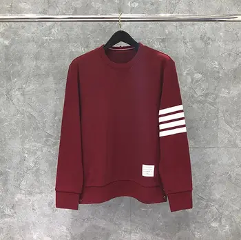 

2020 Fashion TB THOM Brand Spring Casual Clothing Cotton Jacket Men Women Sweatshirts O-Neck Loose Striped Sportswear Coat