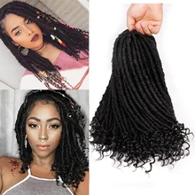 

Dansama 20 Inch Goddess Locs Crochet Braiding Hair Straight Faux Locs with Curly Ends Synthetic Crochet Braids Hair Extensions