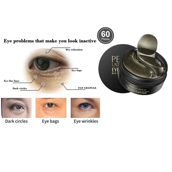 

Hot 60Pcs Dark Circles Remover Black Pearl Eye Mask Anti Cerne Lift Eyelid Droopy Skin Care Cream Whitening Tighten Eye Pouch