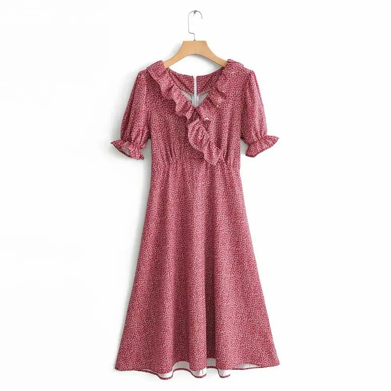 

TC58-6329 European and American fashionable retro dress with broken flowers