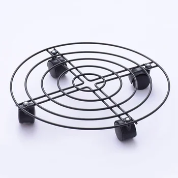 

1Pc Universal Wheel Movable Flower Pot Stand Iron Wrought Floor-type Receptacle Rolling Tray Planter Base (25CM)